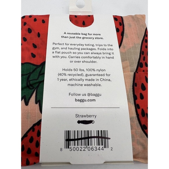 BAGGU Standard Reusable Strawberry Bag New - Picture 3 of 3